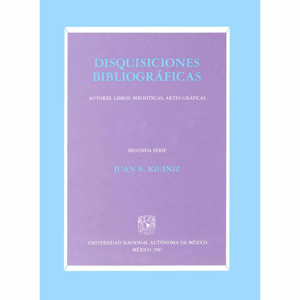 DISQUISICIONES BIBLIOGRÁFICAS