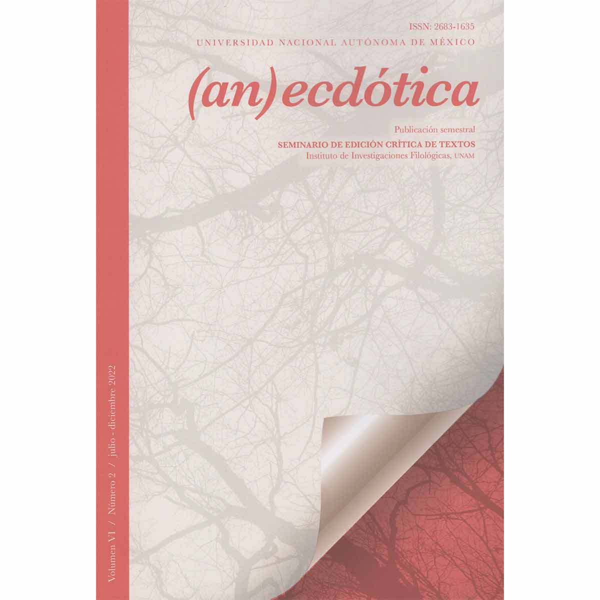 REVISTA (AN)ECDÓTICA VOLUMEN 6 NÚMERO 2