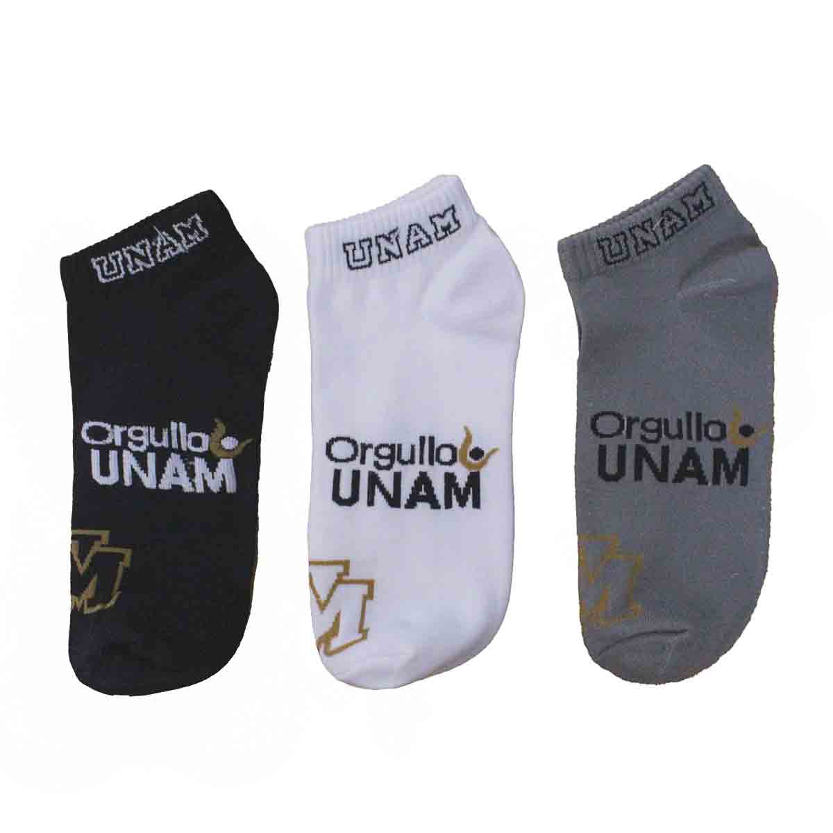 PAQUETE CON 3 PARES DE CALCETINES ORGULLO UNAM UM