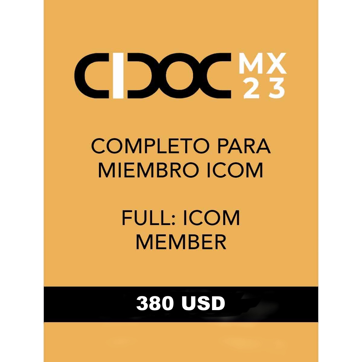 BOLETO COMPLETO PARA MIEMBRO DE ICOM