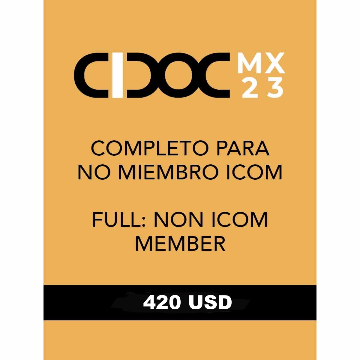 BOLETO COMPLETO PARA NO MIEMBRO DE ICOM