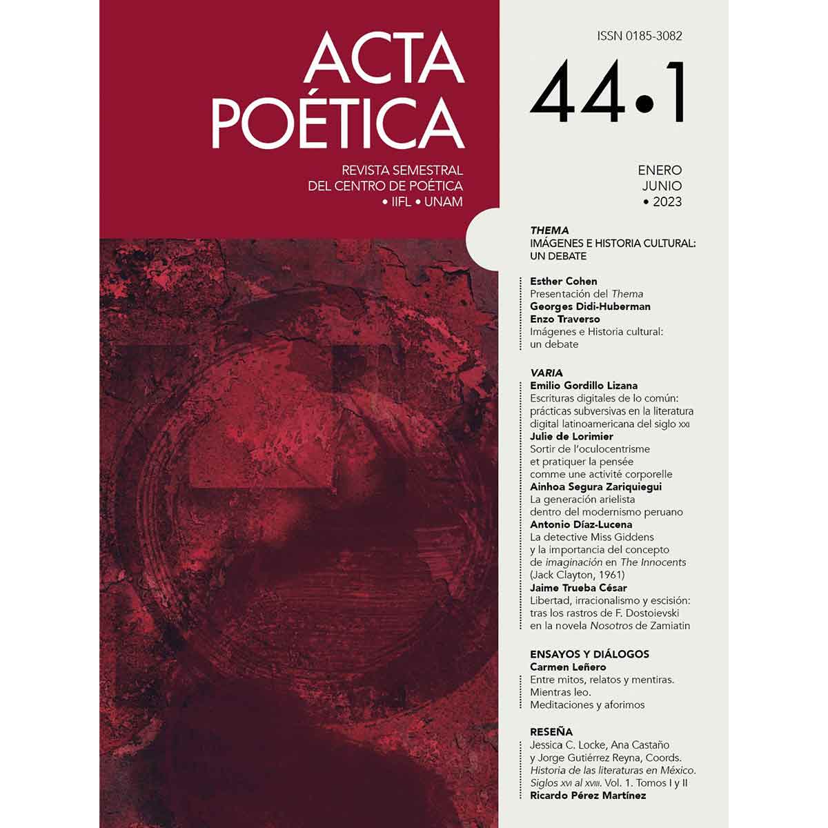 REVISTA ACTA POÉTICA VOLUMEN 44 NÚMERO 1