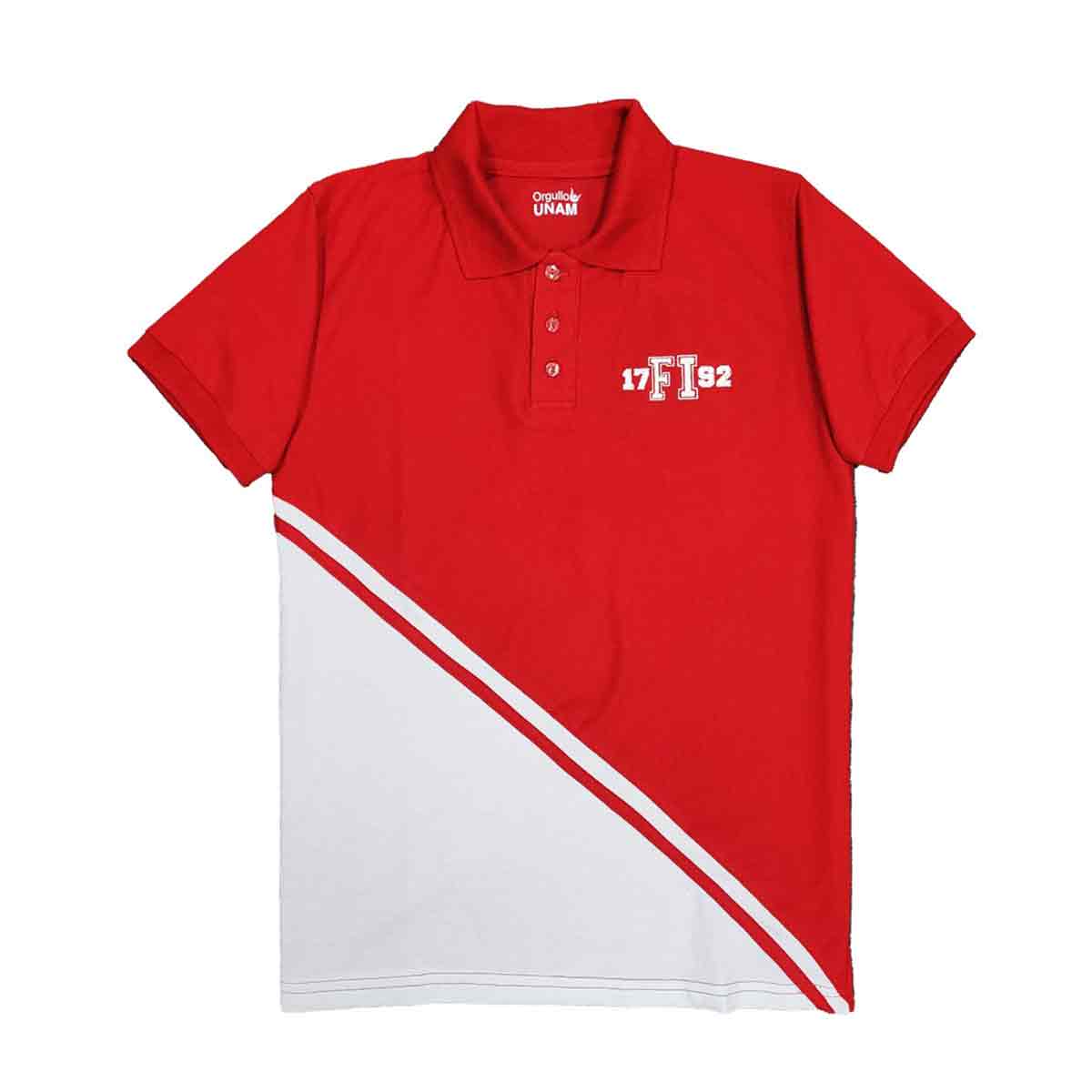 PLAYERA POLO PARA MUJER FI 1792 ROJA CON BLANCO