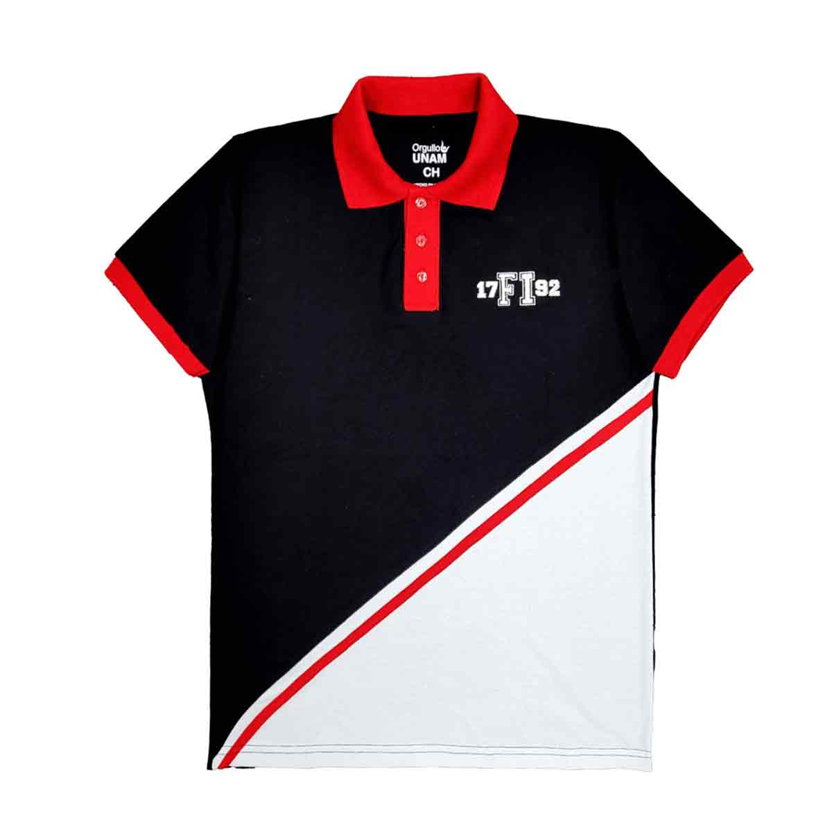 PLAYERA POLO PARA HOMBRE FI 1792 NEGRA CON BLANCO