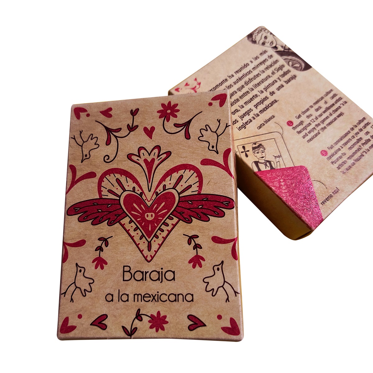 BARAJA POKER CULTURA MEXICANA ECOLÓGICA ROSA