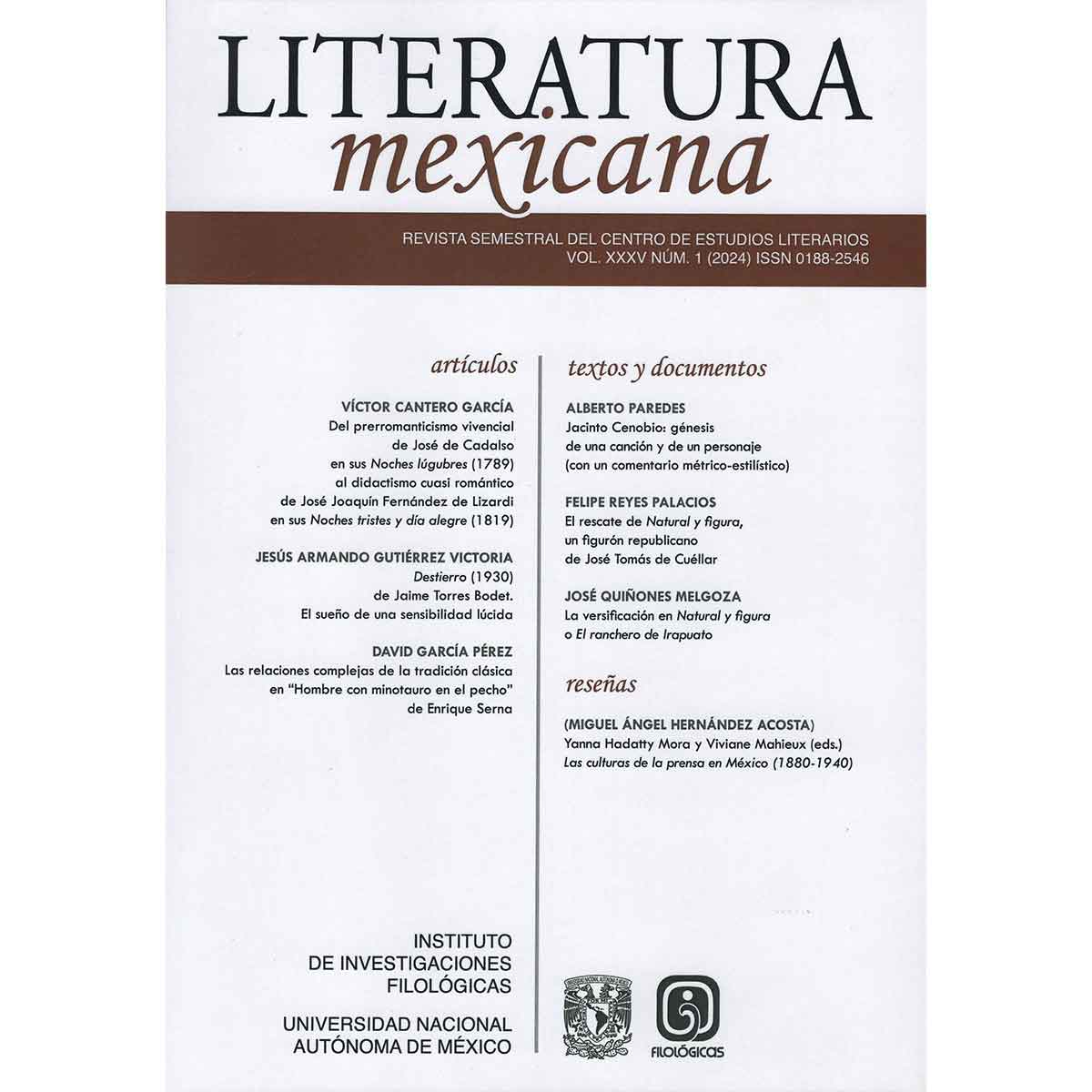REVISTA LITERATURA MEXICANA VOLUMEN 35 NÚMERO 1
