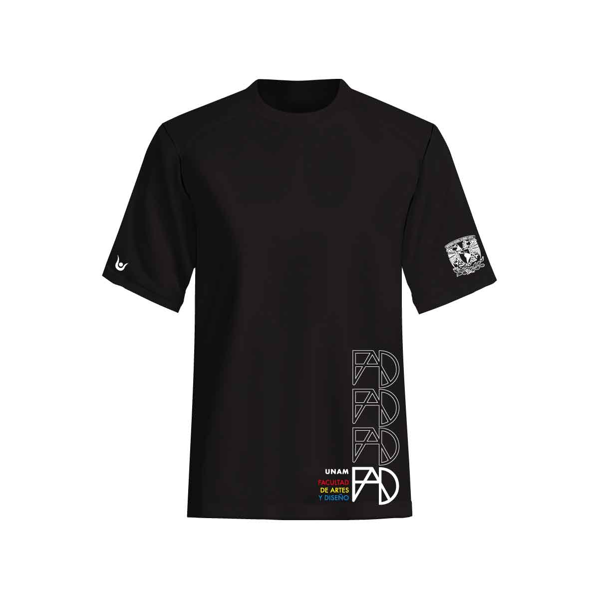PLAYERA NEGRA SIGLAS FAD COLOR