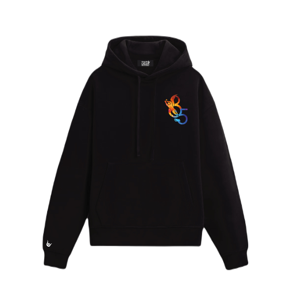 HOODIE NEGRA ANIVERSARIO CIENCIAS