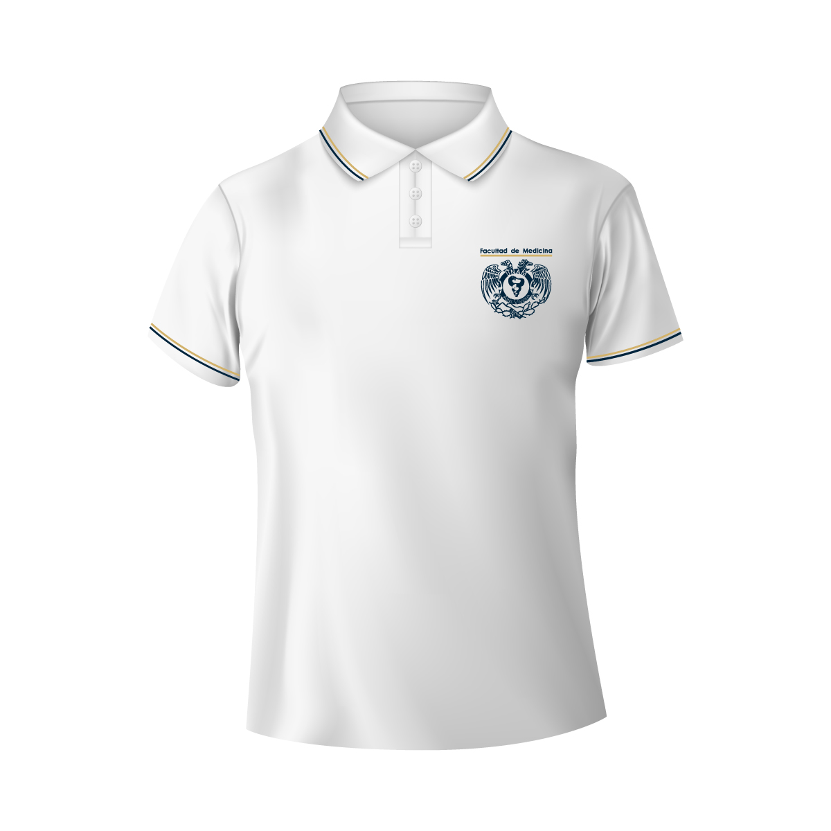 PLAYERA POLO BLANCA MEDICINA DAMA