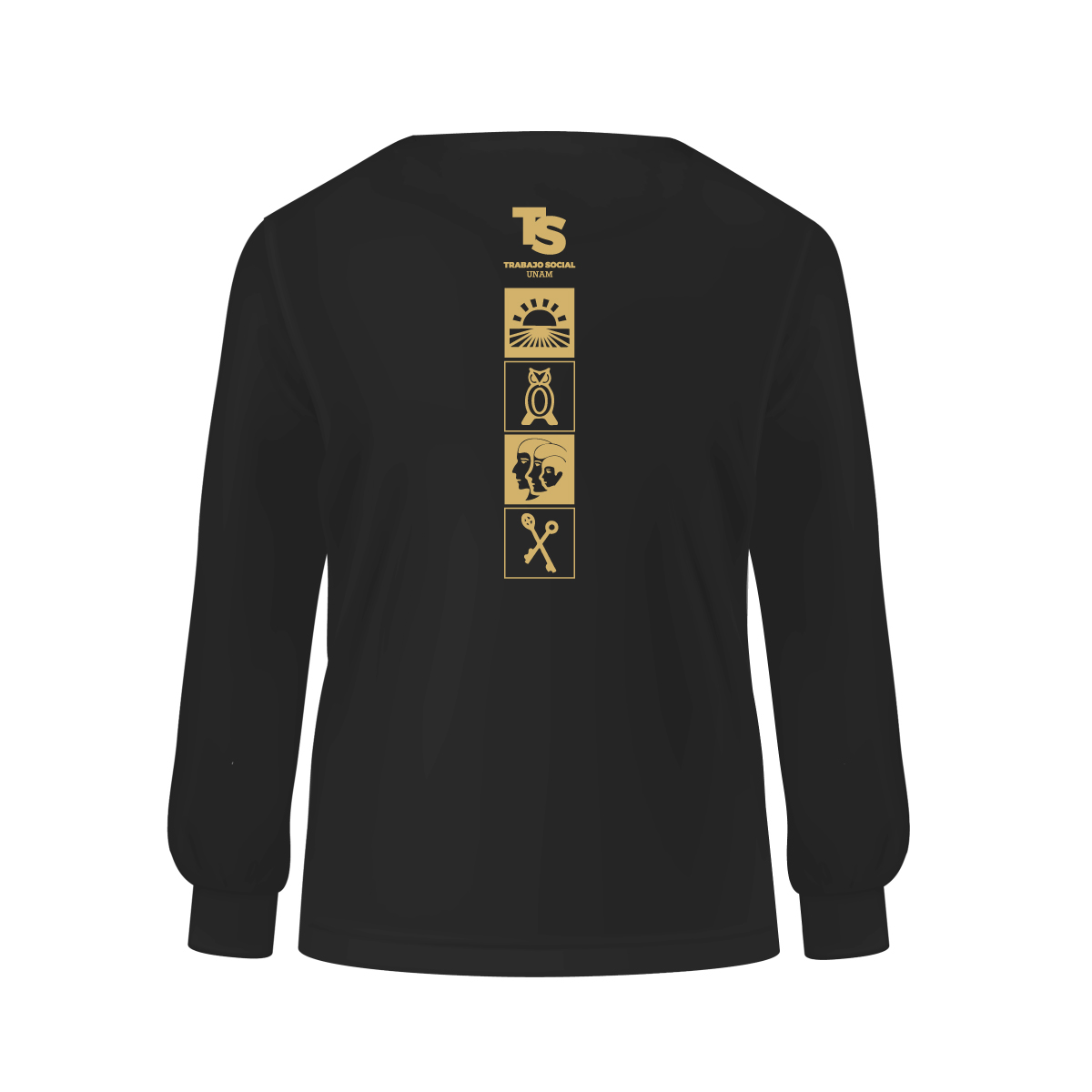 PLAYERA NEGRA DAMA MANGA LARGA ESCUDO ENTS