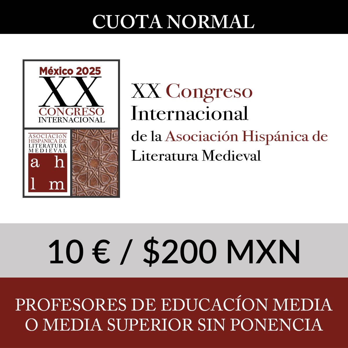 XX Congreso Internacional de la Asociación Hispánica de Literatura Medieval
