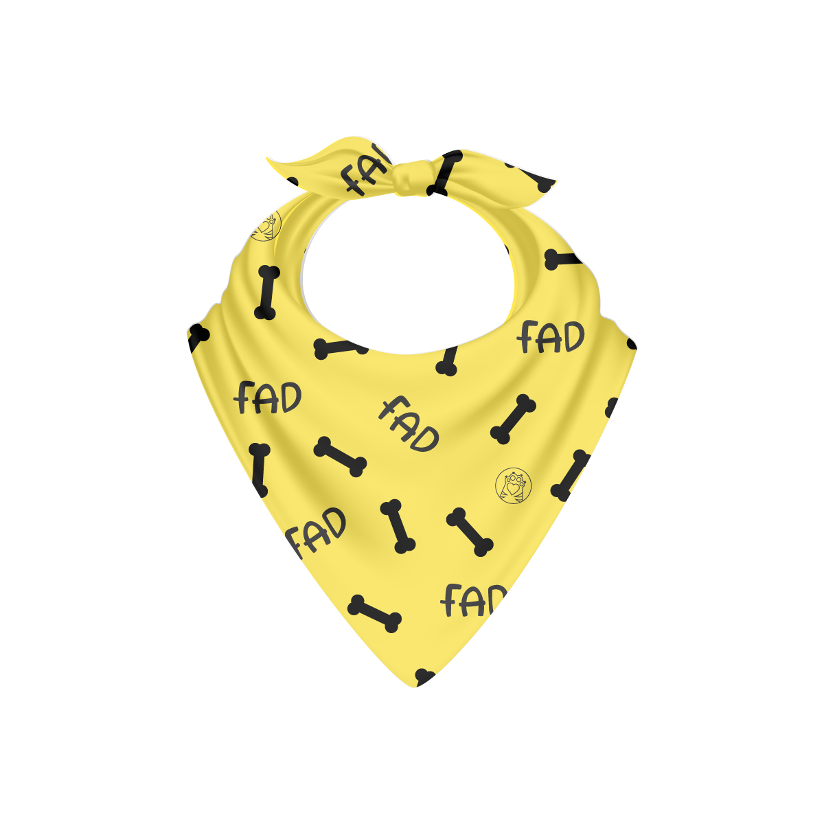 PAÑUELO MASCOTA FAD HUELLITAS AMARILLO