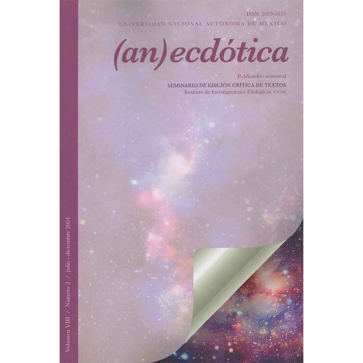 REVISTA (AN)ECDÓTICA VOLUMEN 8 NÚMERO 2