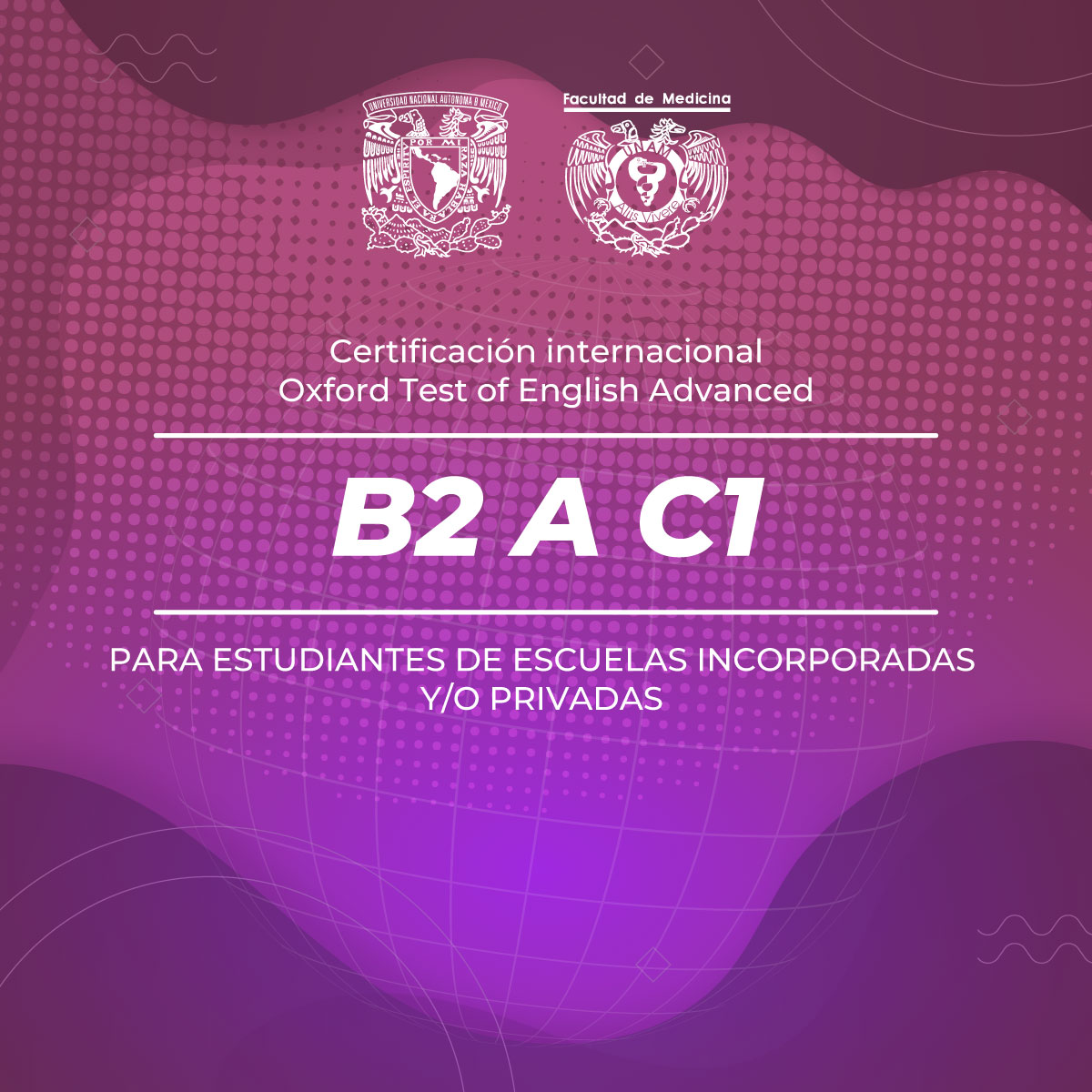 CERTIFICACIÓN INTERNACIONAL OXFORD TEST OF ENGLISH ADVANCED  (B2 A C1) PARA PÚBLICO EXTERNO, ESTUDIANTES DE ESCUELAS INCORPORADAS Y/O PRIVADAS