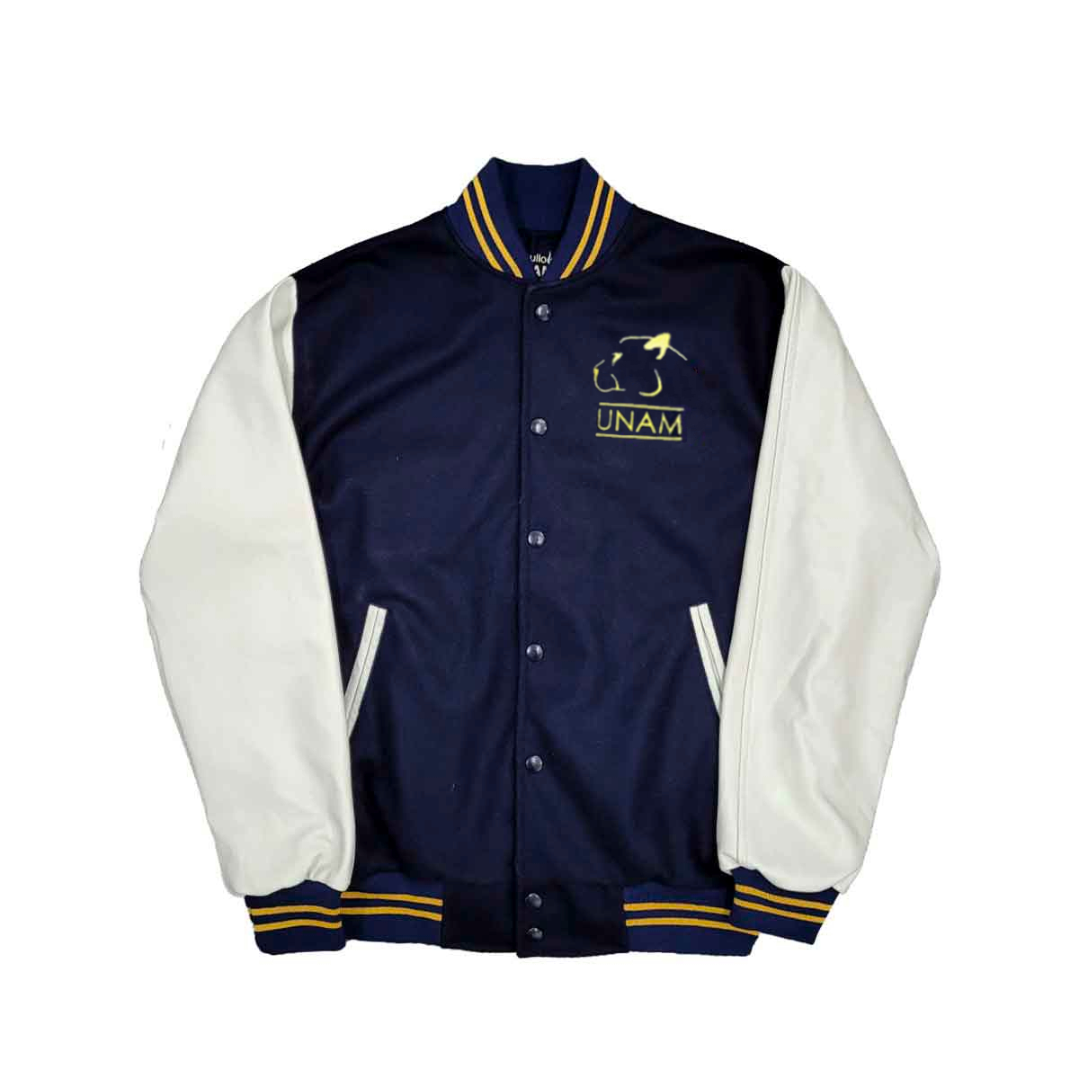 CHAMARRA PAÑO AZUL PIEL BLANCA PERFIL PUMA