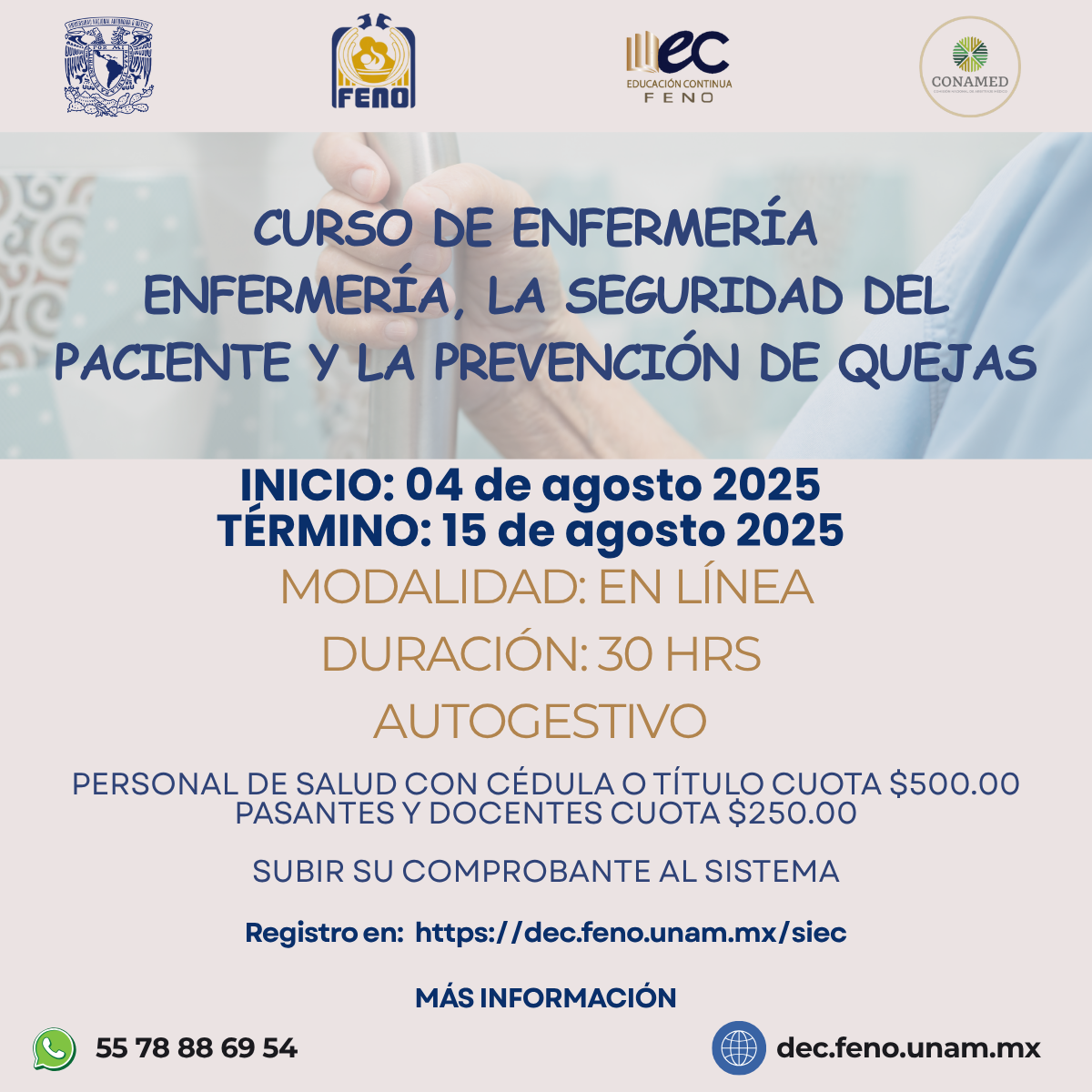 CURSO DE ENFERMERÍA - ENFERMERÍA, LA SEGURIDAD DEL PACIENTE Y LA PREVENCIÓN DE QUEJAS