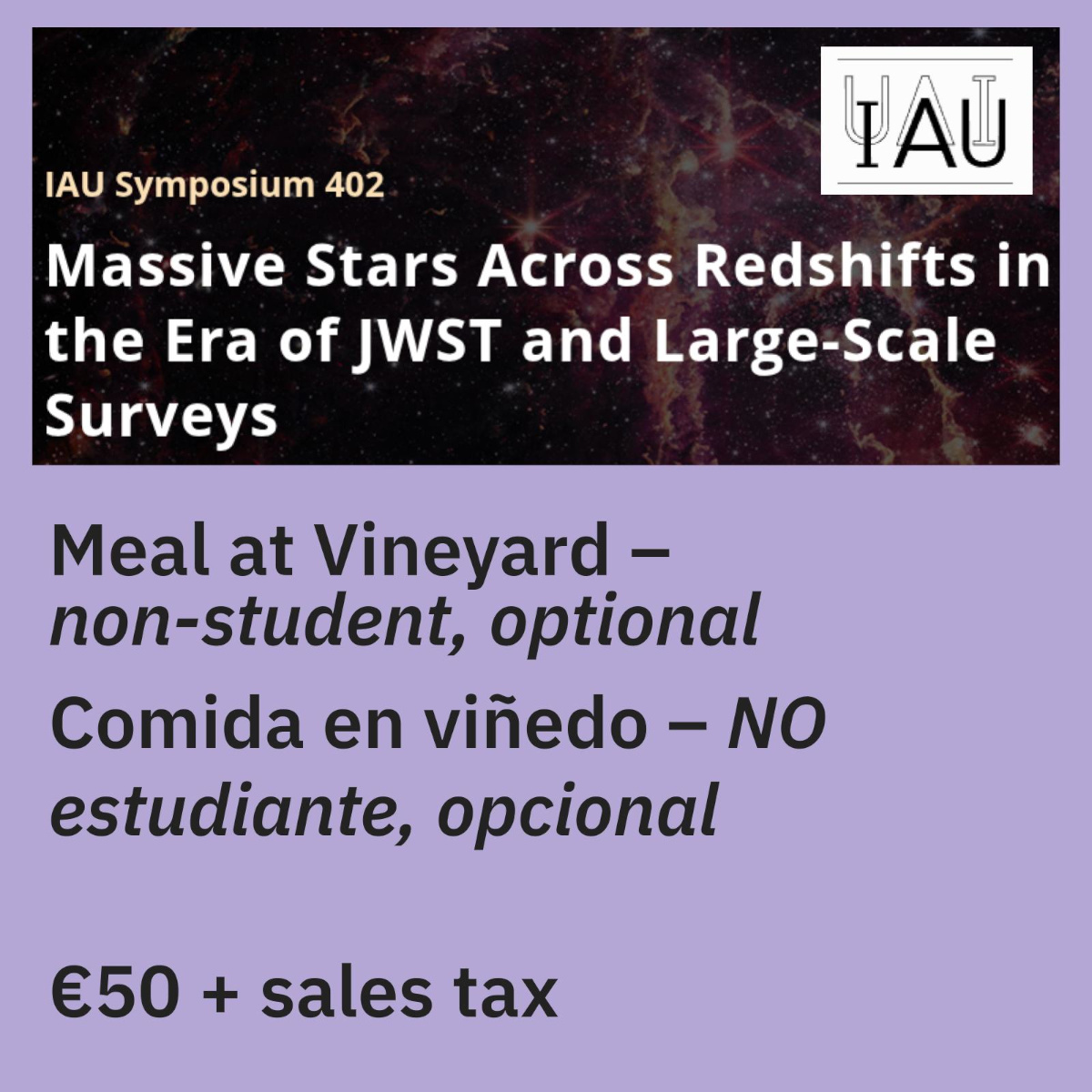 MEAL AT VINEYARD, IAUS 402, WITHOUT STUDENT DISCOUNT CODE
