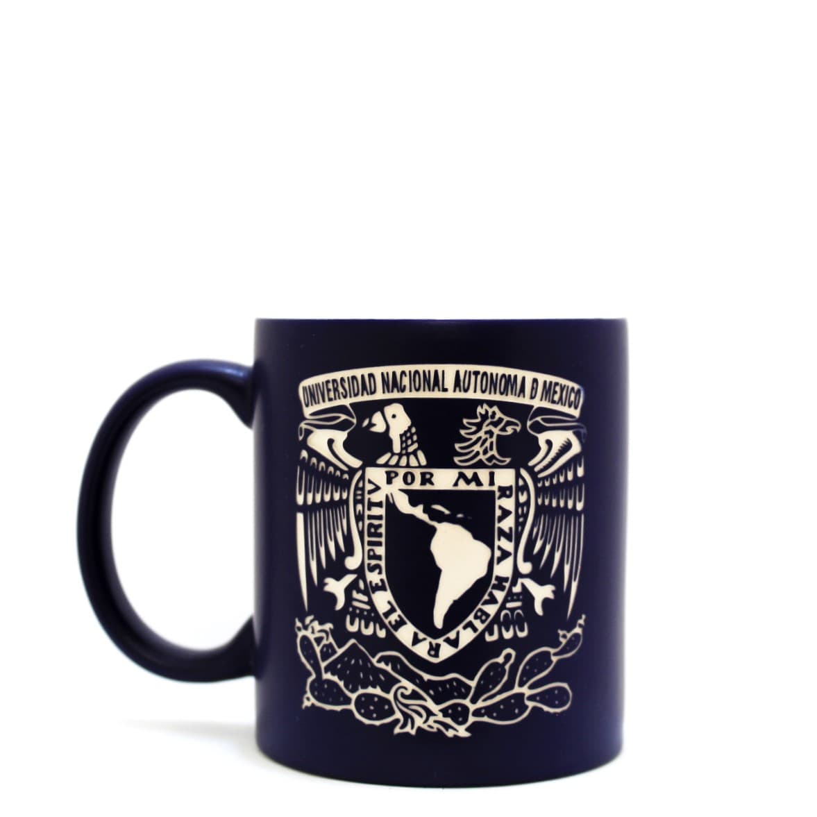 TAZA SAND BLAST AZUL ESCUDO UNAM