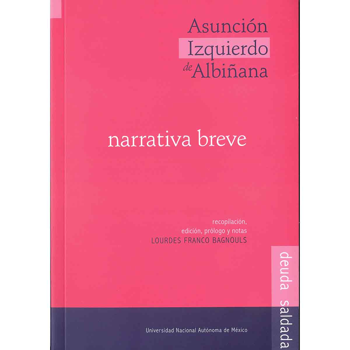 NARRATIVA BREVE. ASUNCIÓN IZQUIERDO DE ALBIÑANA